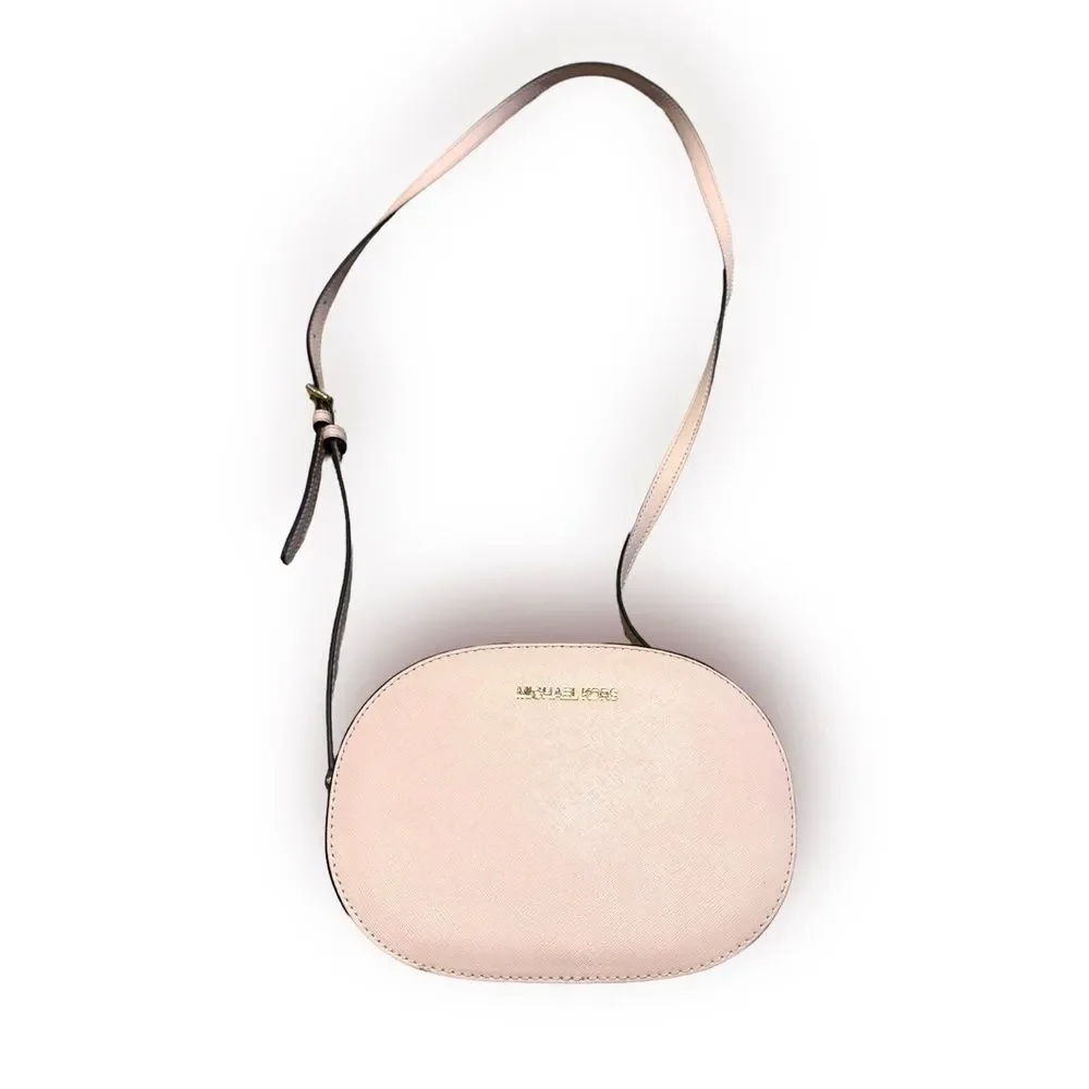 Michael Kors Leather Oval Crossbody Jet Set Travel Blush Pink‎